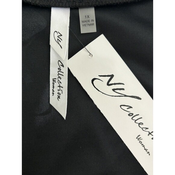 NY Collection Maxi Dress 1X Plus Geometric Embellished Artsy Travel Modest New - Picture 9 of 15